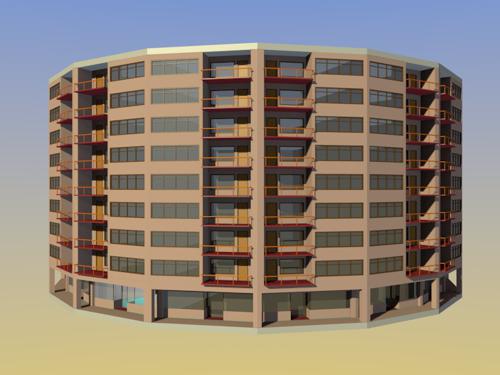 Cylindrical apartment block preview image